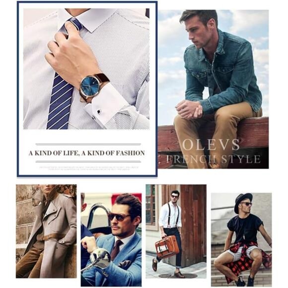 OLEVS Mens Watches Minimalist Ultra Thin Fashion Casual Analog Quartz Date - Picture 7 of 8
